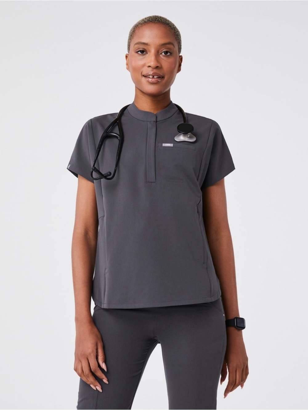Women’s Charcoal Montex Relaxed Scrub Top
